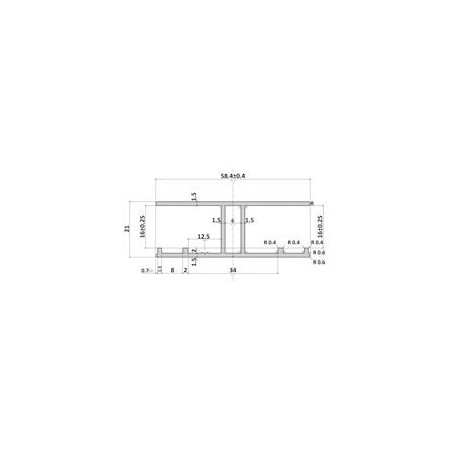 Profil alu H jonction 16mm de 2 à 4m